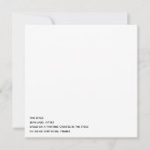 5つの鳥の正方形フラットカードセミグロス紙 サンキューカード (裏面)