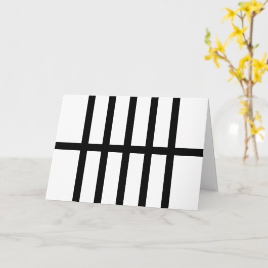 5つの黒い線 カード (黄色い花)