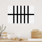 5つの黒い線 ポスター (キッチン)