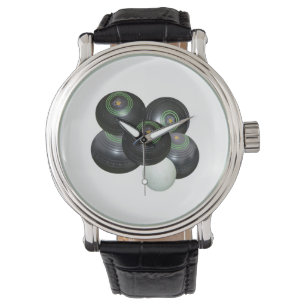 5つの黒い芝生のボウルとジャック 腕時計