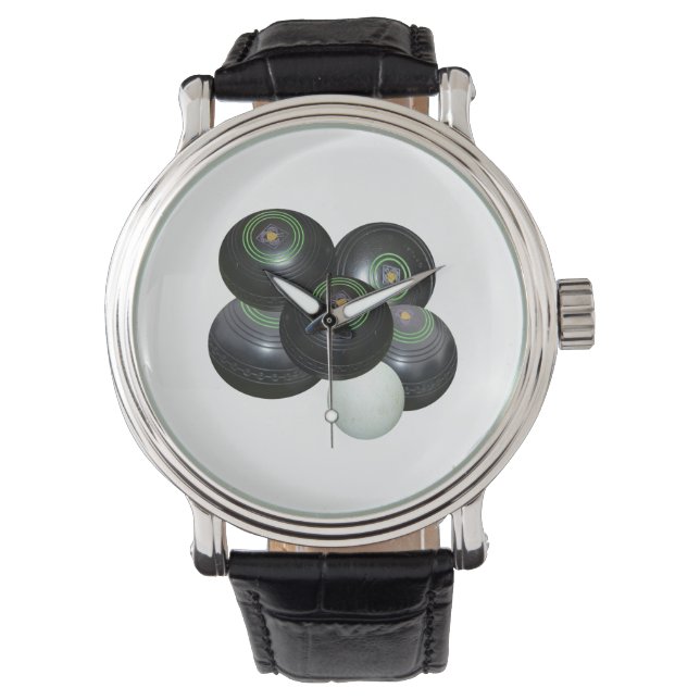 5つの黒い芝生のボウルとジャック 腕時計 (正面)