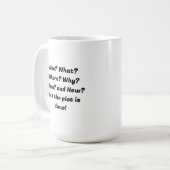 5つのWの書数。 コーヒーマグカップ (正面左)