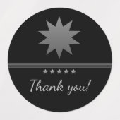 5つ星のシルバーテキストブラックプロフェッショナルラベル ラベル (デザイン2)