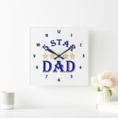 5つ星のパパ スクエア壁時計 (ホーム)