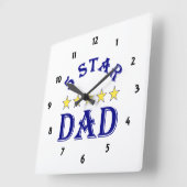 5つ星のパパ スクエア壁時計 (傾斜)