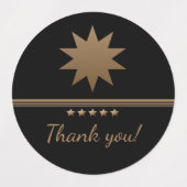 5つ星のブラシ仕上げゴールドブラックプロフェッショナル ラベル (デザイン2)