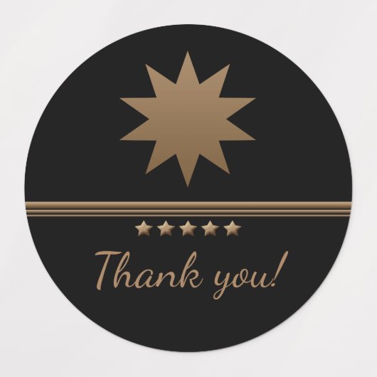 5つ星のブラシ仕上げゴールドブラックプロフェッショナル ラベル (デザイン2)