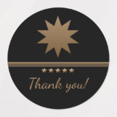 5つ星のブラシ仕上げゴールドブラックプロフェッショナル ラベル (デザイン1)