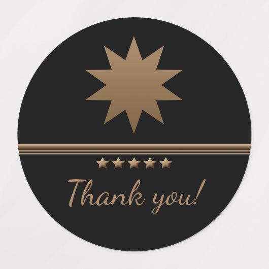 5つ星のブラシ仕上げゴールドブラックプロフェッショナル ラベル (デザイン1)