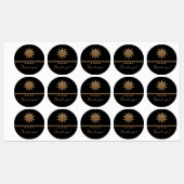 5つ星のブラシ仕上げゴールドブラックプロフェッショナル ラベル (シート)