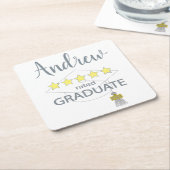 5つ星の卒業生 スクエアペーパーコースター (アングル)
