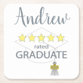 5つ星の卒業生 スクエアペーパーコースター