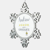 5つ星の卒業生 スノーフレークピューターオーナメント (右)