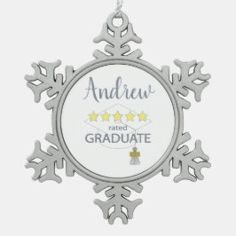 5つ星の卒業生 スノーフレークピューターオーナメント