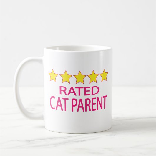 5つ星の猫の親 コーヒーマグカップ (左)
