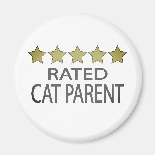 5つ星の猫の親 マグネット (正面)