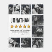 5つ星の評価ボーイフレンドの写真 フリースブランケット (正面)