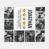 5つ星の評価ボーイフレンドの写真 フリースブランケット (正面(横))