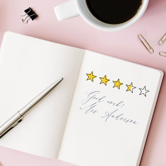 5つ星の評価レビュー帳先生自己インク処理履歴 セルフインキングスタンプ