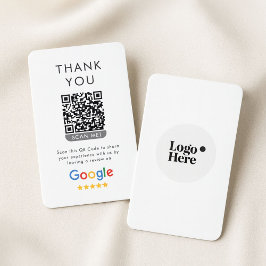 5つ星のGoogleレビューと感謝の気持ちとQRコード 名刺