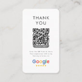 5つ星のGoogleレビューと感謝の気持ちとQRコード 名刺 (正面)