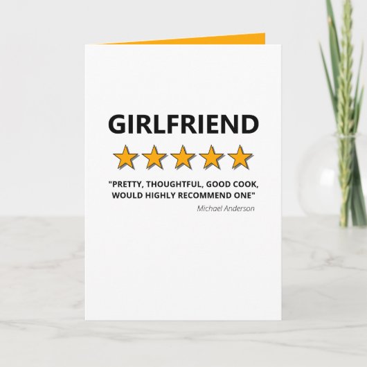 5つ星ガールフレンドおもしろいバレンタインデー シーズンカード (正面)