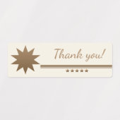 5つ星ゴールドテキスト クリーム色 サンクス ウォータープルーフ ラベル (デザイン2)
