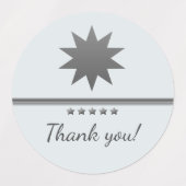 5つ星シルバーテキストプロフェッショナルラベル ラベル (デザイン2)