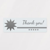 5つ星シルバーテキスト プロフェッショナル サンクス ラベル (デザイン1)