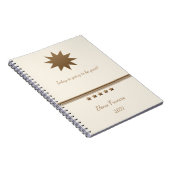 5つ星ブラシ付き金ゴールドとクリームプロフェッショナル ノートブック (右側)