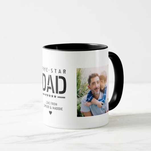 5つ星モダンパパカッコいい2写真の父の日 マグカップ (正面右)