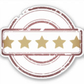 5つ星レーティング認定ステッカー シール (正面)