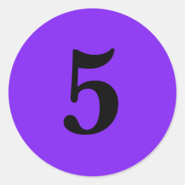 5つ目の計画シンプル5紫ブラック ラウンドシール