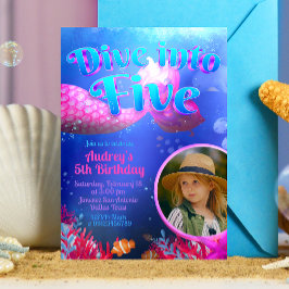 『5にダイブ』 - 写真付きの人魚 招待状