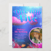『5にダイブ』 - 写真付きの人魚 招待状 (正面)