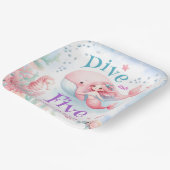 5に飛び込め!ガールピンクマーメイド5誕生日 ペーパープレート (傾斜あり)