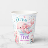 5に飛び込め！ガールピンクマーメイド5誕生日 紙コップ (裏面)