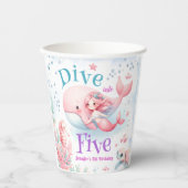 5に飛び込め！ガールピンクマーメイド5誕生日 紙コップ (正面)