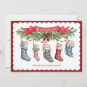 5のファミリ |クリスマスストッキングフラットホリデーカード シーズンカード (正面)