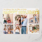 5はっきりした写モダン真の幸せ金ゴールド 箔シーズンカード (正面)