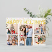 5はっきりした写モダン真の幸せ金ゴールド 箔シーズンカード (立ち正面)