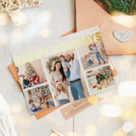 5はっきりした写モダン真の幸せ金ゴールド 箔シーズンカード