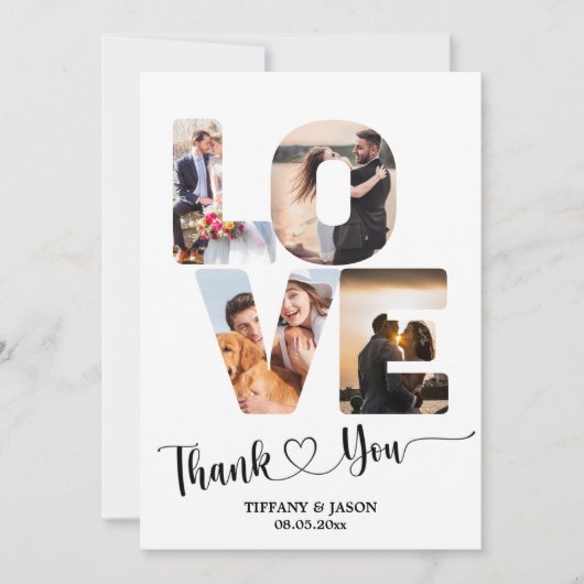 5はっきりした枚の手結婚のハートTh サンキューカード (正面)