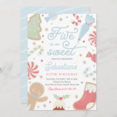 5はとても甘いクリスマスクッキー第5誕生日 招待状 (正面/裏面)