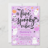 5はスプックヴィービーハロウィーン幽霊誕生日 招待状 (正面)