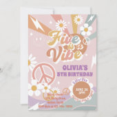 5はバイブ peach love party 5歳の誕生日 招待状 (正面)
