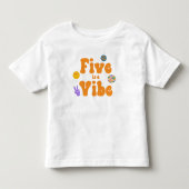 5はビバレトロ70's 5歳の誕生日 トドラーTシャツ (正面)