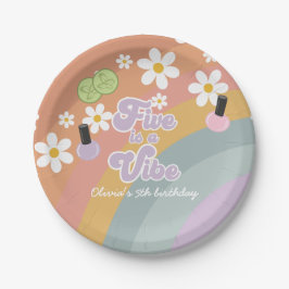 5はヴィベスパレインボー5th誕生日 ペーパープレート