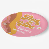 5はヴィーブ、グルービーのレトロなヴィンテージ誕生日 ペーパープレート (アングル)