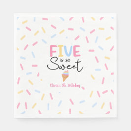 5は甘いアイスクリーム5th誕生日パーティー スタンダードランチョンナプキン